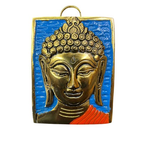 Escultura Decorativa Buda em Relevo Dourado ? Arte Indiana para Paz e Harmonia