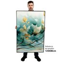 Ver imagem 2 de Kit Quadro Decorativo 3 Telas Canvas A Arte das Flores TaColado Moldura Flutuante 4,5cm Freijó 80 x 
