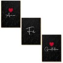Ver imagem 1 de Kit 03 Placas Mdf Amor Fé Gratidão Decoração Tam 28,7x22 Ar5