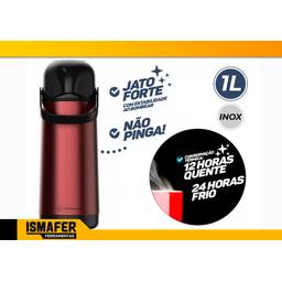 Garrafa térmica Termolar Lúmina 1L Pressão Inox - 2