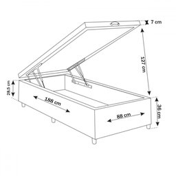 Base de Cama Box Solteiro Vision com Baú Turkey/rose - Vian - 2