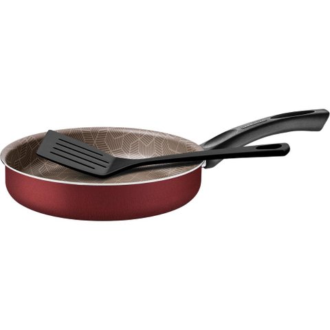 Frigideira Reta Tramontina Paris C/ Espátula 24cm Vermelho
