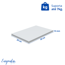 1 Prateleira Branca 30X20 Com Suporte Flutuante Mdf  Organizadora Decoração Cozinha Quarto Banheiro - 3