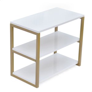 Sapateira de Chão Porta Industrial Cristal Branco Dourado