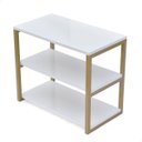 Ver imagem 3 de Sapateira de Chão Porta Industrial Cristal Branco Dourado