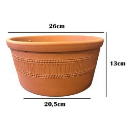 Vaso Cerâmica Artesanal Barro Grande Pendurar Planta 26x13cm Marrom-claro Cerâmico - 2