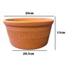 Vaso Cerâmica Artesanal Barro Grande Pendurar Planta 26x13cm Marrom-claro Cerâmico - 2