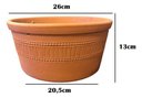 Ver imagem 2 de Vaso Cerâmica Artesanal Barro Grande Pendurar Planta 26x13cm Marrom-claro Cerâmico