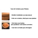 Ver imagem 3 de Vaso Cerâmica Artesanal Barro Grande Pendurar Planta 26x13cm Marrom-claro Cerâmico