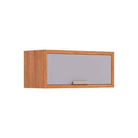 Armário de Geladeira P/ Cozinha Celeste C/ 1 Porta Basculante 80cm Cinamomo/platina - Mgm