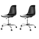Ver imagem 1 de Kit 2 Cadeiras Escritório Eames PP Base Aço Cromado