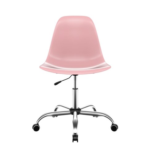 Kit 2 Cadeiras Escritório Eames PP Base Aço Cromado