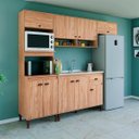 Ver imagem 1 de Armário de Cozinha Modulada Completo 253cm com Puxador Concha Mel Móvel Bento