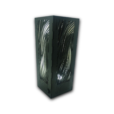 Abajur em Mdf 3Mm Marrom Rústico \ Preto 29cm LED 110V\220V