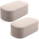 Ver imagem 3 de Kit 02 Puffs Decorativos Orgânico para Living Quarto 100cm Doha W01 Suede Bege - Lyam Decor