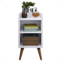 Ver imagem 5 de Mesa de Cabeceira Criado Quarto Escritório Max Retro - Branco