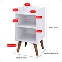 Ver imagem 7 de Mesa de Cabeceira Criado Quarto Escritório Max Retro - Branco