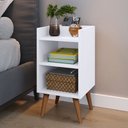 Ver imagem 1 de Mesa de Cabeceira Criado Quarto Escritório Max Retro - Branco