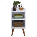 Ver imagem 4 de Mesa de Cabeceira Criado Quarto Escritório Max Retro - Branco