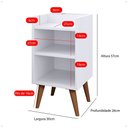 Ver imagem 2 de Mesa de Cabeceira Criado Quarto Escritório Max Retro - Branco