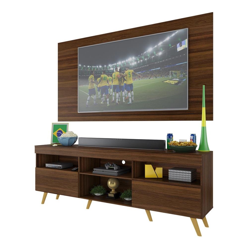 Rack c/ Painel TV 65" Retrô Holanda Multimóveis BR3133 Duna/Natural - 2