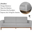 Ver imagem 3 de Sofa 2 Lugares 145 cm Crons Linho Cinza Vazzano