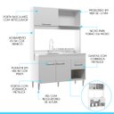 Ver imagem 3 de Armário de Cozinha Compacta para Kitnet 122x188cm Mdp Branco 0336 Menu