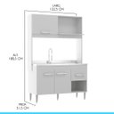 Ver imagem 4 de Armário de Cozinha Compacta para Kitnet 122x188cm Mdp Branco 0336 Menu