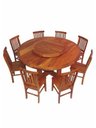 Ver imagem 1 de Conjunto Mesa Redonda 1,6m Prato Giratório com 8 Cadeiras Madri Madeira Maciça