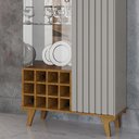 Ver imagem 5 de Cristaleira de Vidro 2 Portas Led Ripado Off White Naturalle Elba Bechara