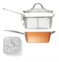 Ver imagem 3 de Super Kit Profissional Panela Titânio com Cesto Frigideira Fritadeira Antiaderente