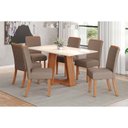 Ver imagem 1 de Mesa Cozinha Lins 160 + 6 Cad Malu Nature/Amêndoa Henn