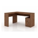 Ver imagem 1 de Mesa Canto p/Escritório ME4129 c/ 2 Gavetas Nogal - Tecno Mobili