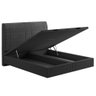 Cama King Flutuante Baú Cabeceira 195cm Fly S05 Linho Preto - Mpozenato - 5