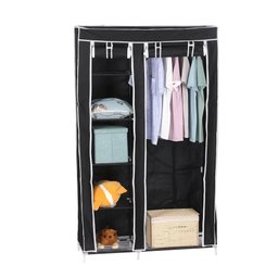 Organizador Dobravel com Arara Cabideiro 5 Prateleiras Armario Guarda Roupa Portatil - 4