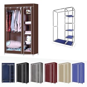 Organizador Dobravel com Arara Cabideiro 5 Prateleiras Armario Guarda Roupa Portatil