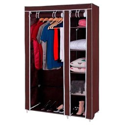 Organizador Dobravel com Arara Cabideiro 5 Prateleiras Armario Guarda Roupa Portatil - 2