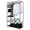 Ver imagem 5 de Organizador Dobravel com Arara Cabideiro 5 Prateleiras Armario Guarda Roupa Portatil