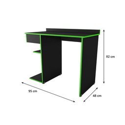 Mesa Gamer - Abx Preto-verde - 6