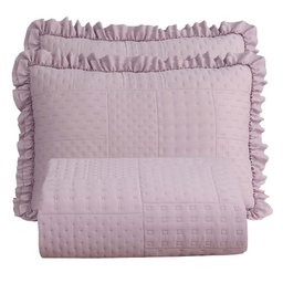 Colcha Babado King Fluffy 3pçs Rosé - 2