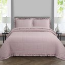 Ver imagem 4 de Colcha Babado King Fluffy 3pçs Rosé