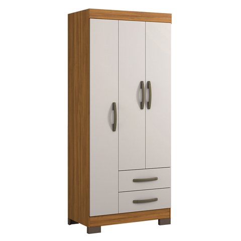 Guarda-Roupa 3 Portas NT 5000 Freijó com Off White - Notável
