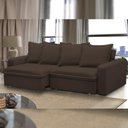 Ver imagem 6 de Sofá Retrátil Reclinável para Sala de Estar Living 195cm Vêneto F04 Veludo Marrom - Lyam Decor
