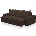 Ver imagem 4 de Sofá Retrátil Reclinável para Sala de Estar Living 195cm Vêneto F04 Veludo Marrom - Lyam Decor