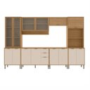 Ver imagem 2 de Cozinha Compacta Modulada 6 Peças 340cm 15 Portas e 2 Gavetas Colors Marrom Freijó/Nazca