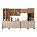 Ver imagem 7 de Cozinha Compacta Modulada 6 Peças 340cm 15 Portas e 2 Gavetas Colors Marrom Freijó/Nazca