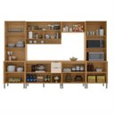 Ver imagem 4 de Cozinha Compacta Modulada 6 Peças 340cm 15 Portas e 2 Gavetas Colors Marrom Freijó/Nazca