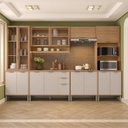 Ver imagem 6 de Cozinha Compacta Modulada 6 Peças 340cm 15 Portas e 2 Gavetas Colors Marrom Freijó/Nazca