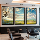 Ver imagem 2 de Quadro Decorativo Trio Paisagem Branca 3 Peças