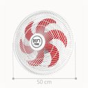 Ver imagem 2 de Ventilador Parede Lorena Branco Oscilante 127v Pás Vermelho